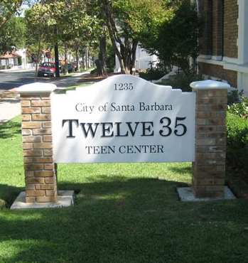 Twelve35 Teen Center: Address sign on Chapala Street