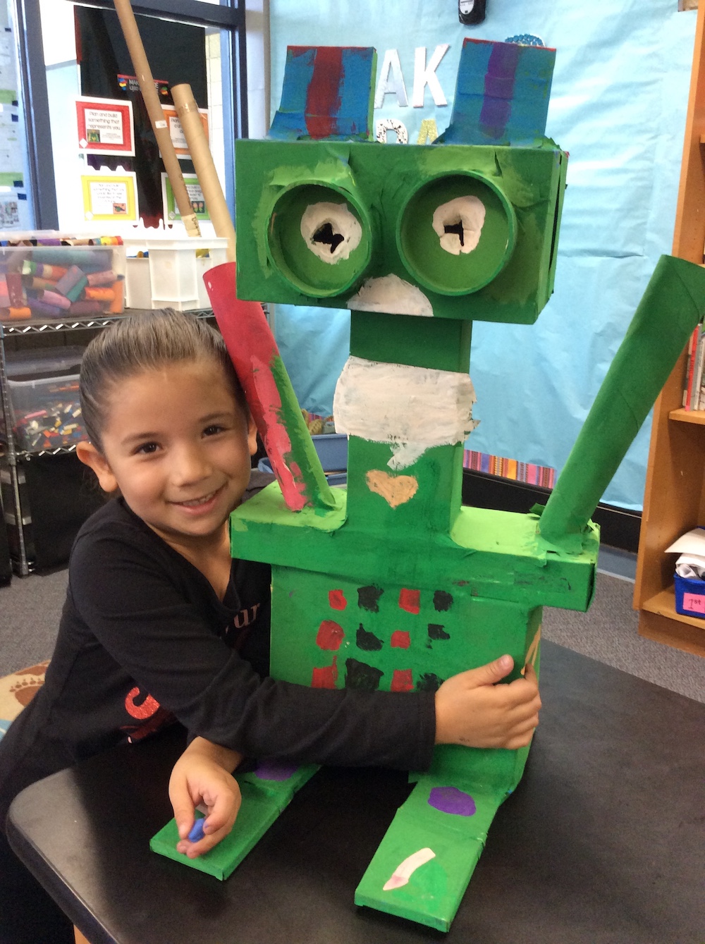 A future engineer studies science, technology, engineering, arts and mathematics at El Camino Elementary School’s STEAM lab.